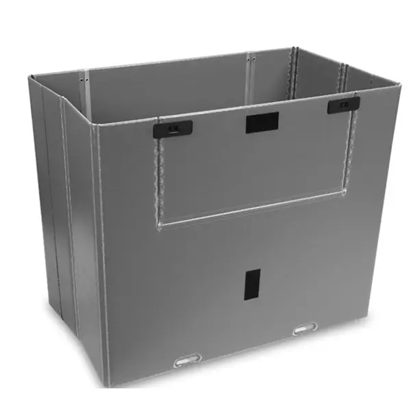plasic sleeve  folding container 1200x800x870mm, with unloading door and lanyards