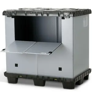 Foldable Plastic Pallet Sleeve Box with Lock Bu...